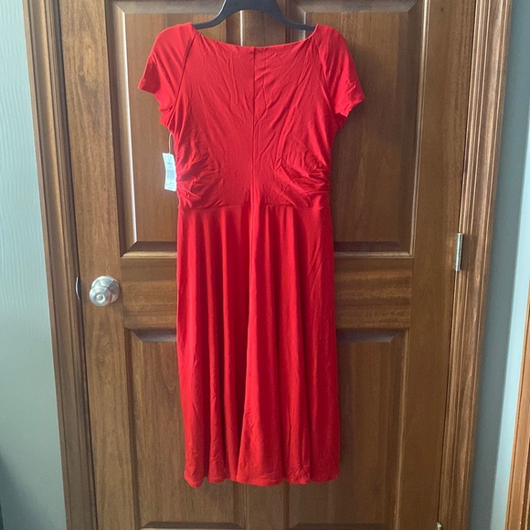 Red dress, short sleeve, new and never worn. Size 12. - Picture 2 of 4